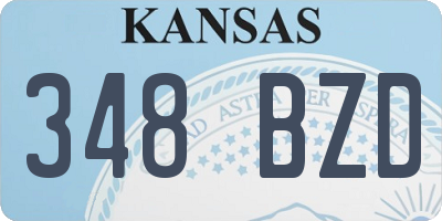 KS license plate 348BZD