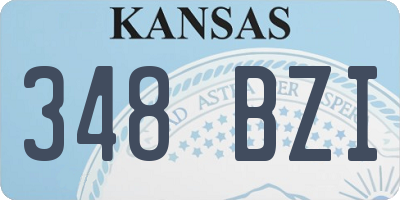KS license plate 348BZI