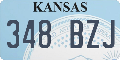 KS license plate 348BZJ