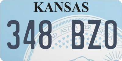KS license plate 348BZO