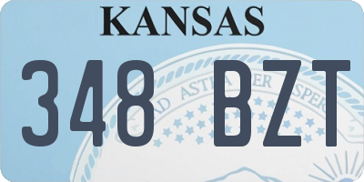KS license plate 348BZT