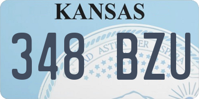 KS license plate 348BZU