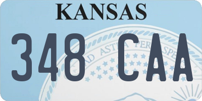 KS license plate 348CAA
