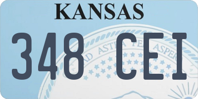 KS license plate 348CEI