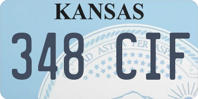 KS license plate 348CIF
