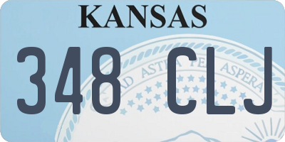 KS license plate 348CLJ