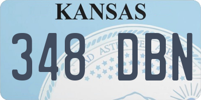 KS license plate 348DBN