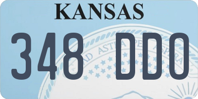 KS license plate 348DDO