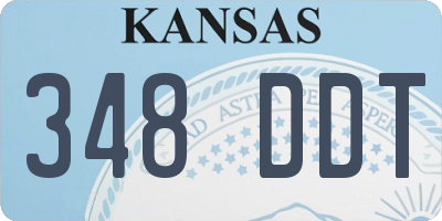 KS license plate 348DDT