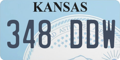 KS license plate 348DDW