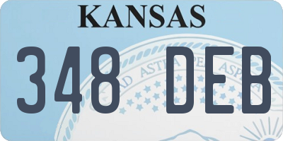 KS license plate 348DEB
