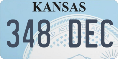 KS license plate 348DEC