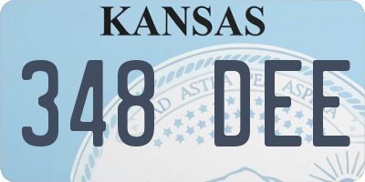 KS license plate 348DEE