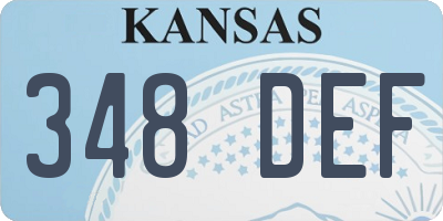 KS license plate 348DEF