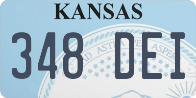 KS license plate 348DEI