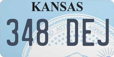 KS license plate 348DEJ
