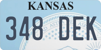 KS license plate 348DEK