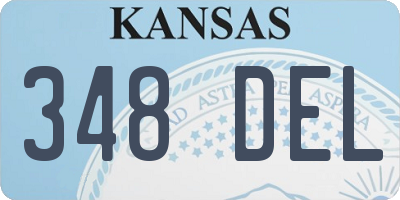 KS license plate 348DEL