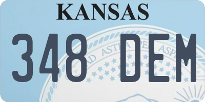 KS license plate 348DEM