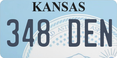KS license plate 348DEN