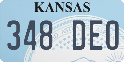 KS license plate 348DEO