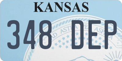 KS license plate 348DEP