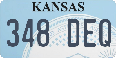 KS license plate 348DEQ