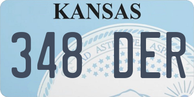 KS license plate 348DER