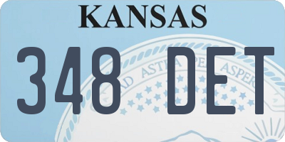 KS license plate 348DET