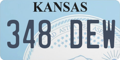 KS license plate 348DEW