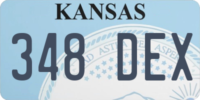 KS license plate 348DEX