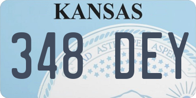 KS license plate 348DEY
