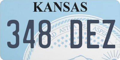 KS license plate 348DEZ