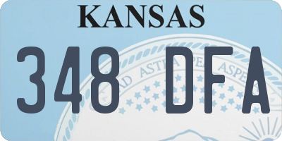 KS license plate 348DFA