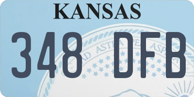 KS license plate 348DFB
