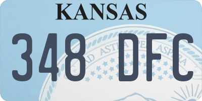 KS license plate 348DFC