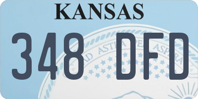 KS license plate 348DFD