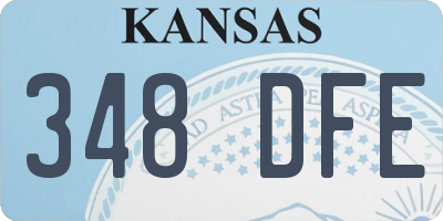 KS license plate 348DFE