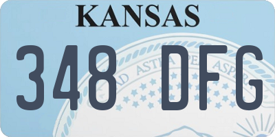 KS license plate 348DFG