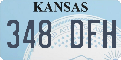 KS license plate 348DFH
