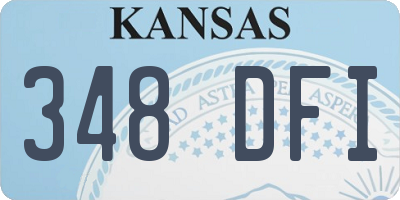 KS license plate 348DFI