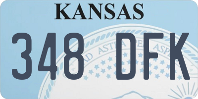 KS license plate 348DFK