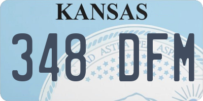 KS license plate 348DFM