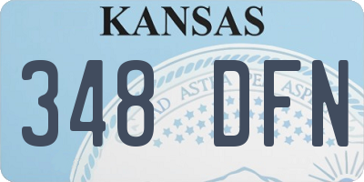 KS license plate 348DFN
