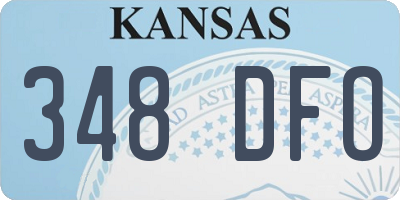 KS license plate 348DFO