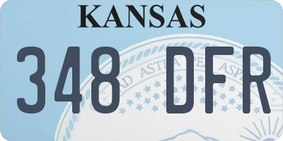KS license plate 348DFR