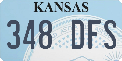 KS license plate 348DFS