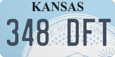 KS license plate 348DFT