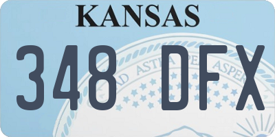 KS license plate 348DFX