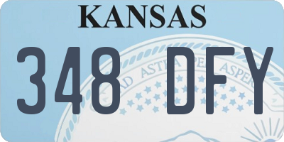 KS license plate 348DFY
